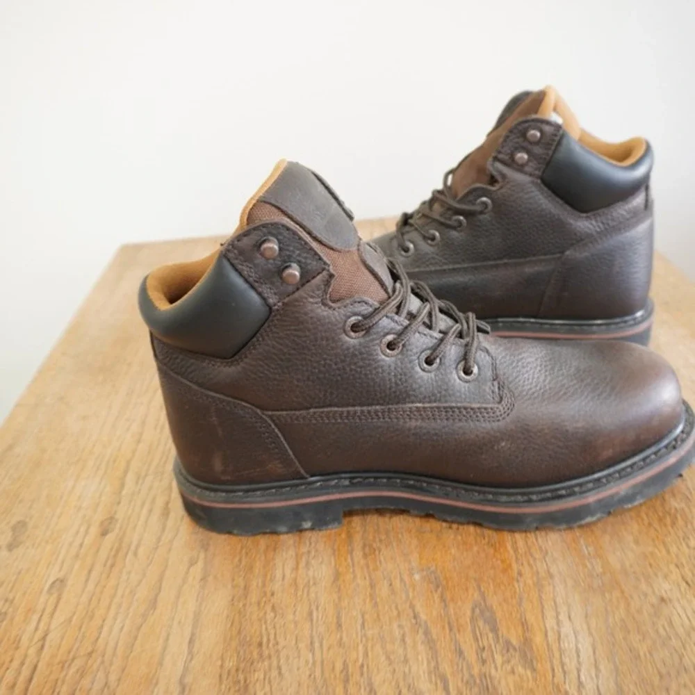 C.E. Schmidt Men's 10.5 6in Waterproof Steel Toe Work‎ Boots Brown EH Leather